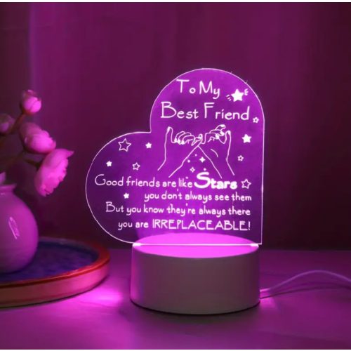 To My Best Friend – Szív Alakú Akril LED Lámpa