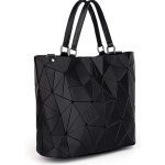 Fekete geometrikus mintájú tote táska