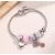 Pink Love charm karkötő – szívvel, virágokkal és csillagokkal