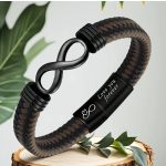 Infinity Love fonott férfi karkötő – „Love you forever” gravírozással