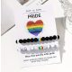 Love is Love – Pride páros ásványkarkötő szivárvány gyönggyel
