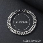 Férfi fonott nemesacél karkötő – 21 cm