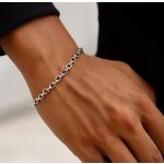 Vékony, nemesacél karikás láncszem karkötő – 3 mm széles, 21 cm