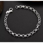 Vékony, nemesacél karikás láncszem karkötő – 3 mm széles, 21 cm