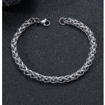 Fonott hatású nemesacél férfi karkötő – 21 cm