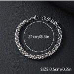 Fonott hatású nemesacél férfi karkötő – 21 cm