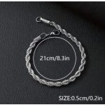 Csavart stílusú nemesacél férfi karkötő - 21 cm