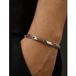 Elegáns minimalista férfi karkötő – geometrikus acél szemekkel