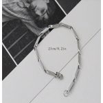 Elegáns minimalista férfi karkötő – geometrikus acél szemekkel