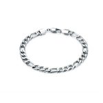 Figaro stílusú nemesacél karkötő - 21 cm