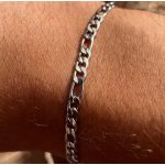 Figaro stílusú nemesacél karkötő - 21 cm