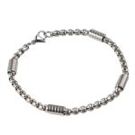 Fémszegmenses nemesacél férfi karkötő - 21 cm