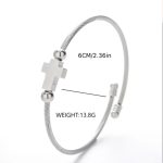 Nemesacél karkötő kereszt dísszel 