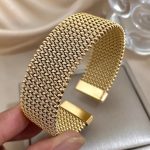 Elegáns fémhálós női karkötő – arany és ezüst színben