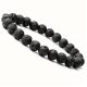Fekete lávakő férfi karkötő – természetes ásvány gyöngy karkötő