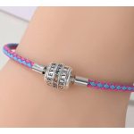 Fonott Türkiz–Pink Charm Karkötő Ezüst Zárral