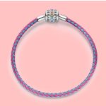 Fonott Türkiz–Pink Charm Karkötő Ezüst Zárral