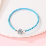 Fonott Türkiz Charm Karkötő Ezüst Zárral