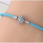 Fonott Türkiz Charm Karkötő Ezüst Zárral