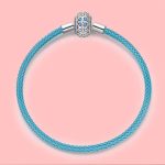 Fonott Türkiz Charm Karkötő Ezüst Zárral