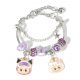 Labubu charm karkötő figurás medálokkal – lila árnyalatok