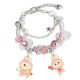 Labubu charm karkötő rózsaszín figurás medálokkal 