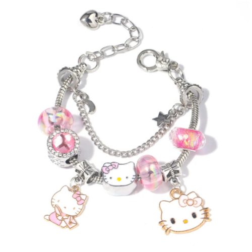 Hello Kitty charm karkötő rózsaszín charmokkal