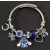 Kék Stitch figurás charm karkötő holdas-csillagos díszítéssel