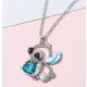 Stitch nyaklánc kék szív kristállyal és cirkóniás medállal