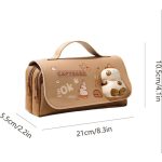 Kapibara mintás 2 rekeszes tolltartó – 3D figura díszítéssel