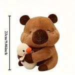 Kapibara plüss kacsa figurával – 23 cm, puha ölelhető játék