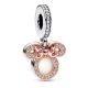 Ragyogó Minnie egér sziluett függő charm – rose gold csillogással