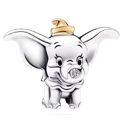 Dumbo kiselefánt ezüst színű charm