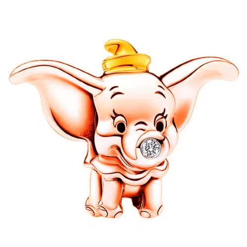 Dumbo kiselefánt rose gold színű charm