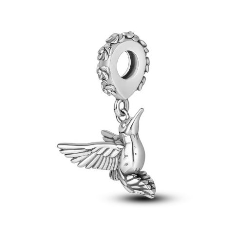 Ezüst függő charm kolibrivel – Szárnyaló kolibri