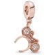 Masnis fejpánt charm – rose gold ragyogással, cirkónia kővel