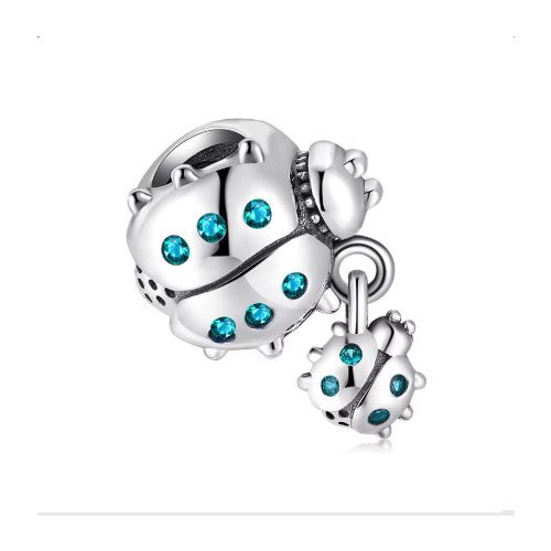 Katica páros charm – türkizkék csillogással