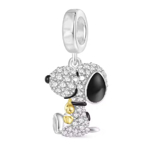Ezüst Snoopy és Woodstock charm – Csillogó barátság