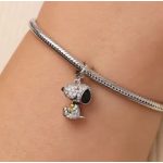 Ezüst Snoopy és Woodstock charm – Csillogó barátság