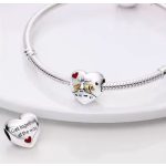 Ezüst kutyás szív charm – Pandora kompatibilis karkötőhöz
