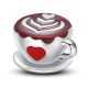 Szíves Cappuccino ezüst charm