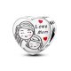 Love Mom – Anya és lánya ezüst szív charm