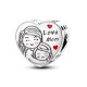 Ezüst szív charm anya és lánya motívummal – Love Mom