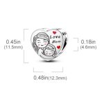 Ezüst szív charm anya és lánya motívummal – Love Mom