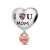 Ezüst szív charm szívlakattal – I Love U Mom felirattal
