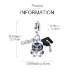 Ezüst diplomás bagoly charm 