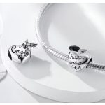 Ballagási gratuláció charm - szív charm „Happy Graduation” felirattal, diploma sapkával