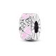Forever pink szíves stopper charm