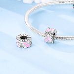 Szíves charm rózsaszín zománccal és cirkóniákkal – Forever Pink