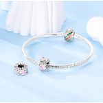 Szíves charm rózsaszín zománccal és cirkóniákkal – Forever Pink